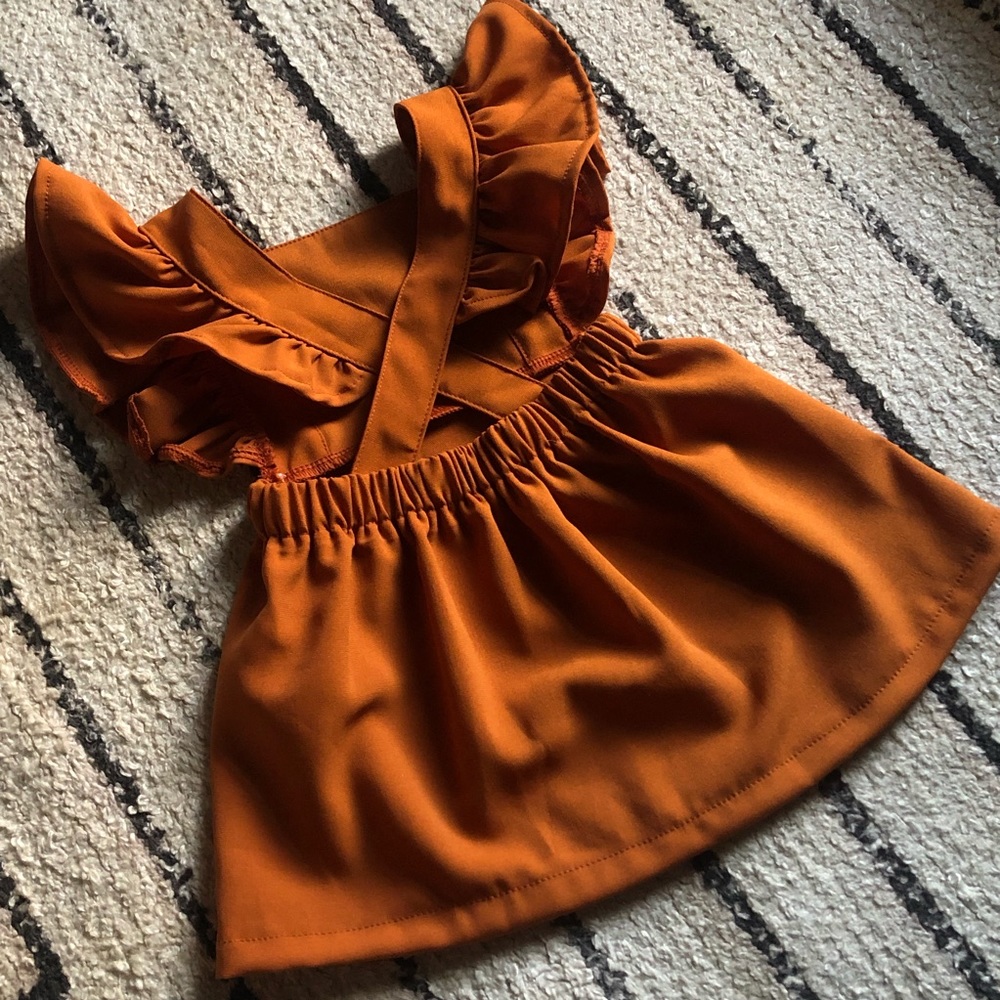 VICTORIA RUFFLE BACK SUSPENDER DRESS - Picture 4 of 6